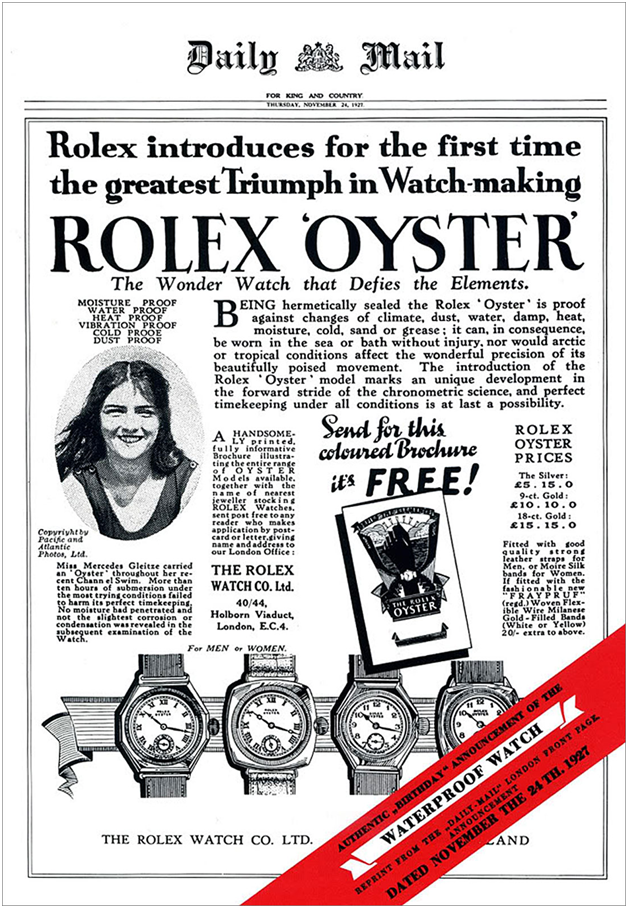стало лучшей и первой рекламой часов Rolex